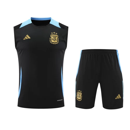 Argentina National Football Team Men Sleeveless Football Kit Black 2024-25