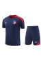 Atlético De Madrid Men Short Sleeves Football Kit Dark Blue 2024-25