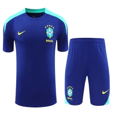 Brazil National Football Team Men Short Sleeves Football Kit Blue 2024-25