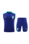 Brazil National Football Team Men Sleeveless Football Kit Blue 2024-25