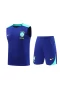 Brazil National Football Team Men Sleeveless Football Kit Blue 2024-25