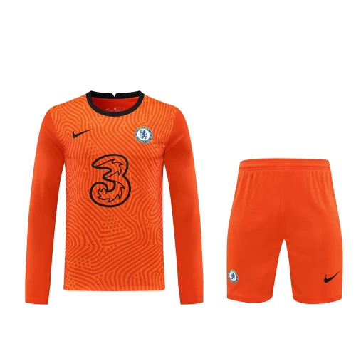 Chelsea FC Men Goalkeeper Long Sleeves Football Kit Orange