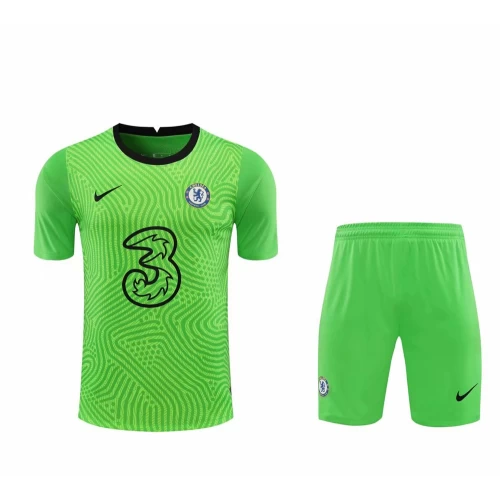 Chelsea FC Men Goalkeeper Short Sleeves Football Kit Green