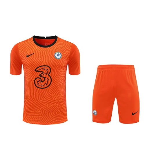 Chelsea FC Men Goalkeeper Short Sleeves Football Kit Orange