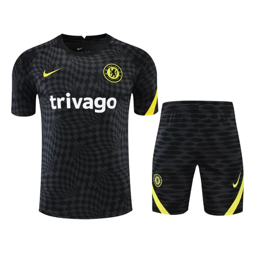 Chelsea FC Men Short Sleeves Football Kit Black 2023