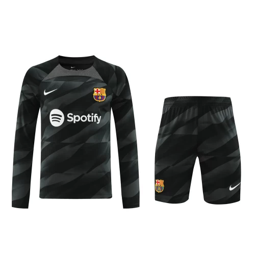 FC Barcelona Men Goalkeeper Long Sleeves Football Kit Black 2024