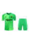 FC Barcelona Men Goalkeeper Short Sleeve Football Kit Green