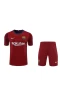 FC Barcelona Men Goalkeeper Short Sleeves Football Kit Wine Red