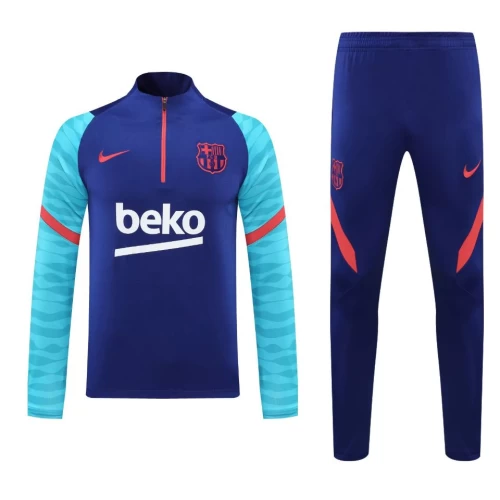 FC Barcelona Men Half Zip Long Sleeves Football Kit