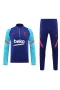 FC Barcelona Men Half Zip Long Sleeves Football Kit