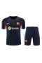 FC Barcelona Men Short Sleeves Football Kit Black