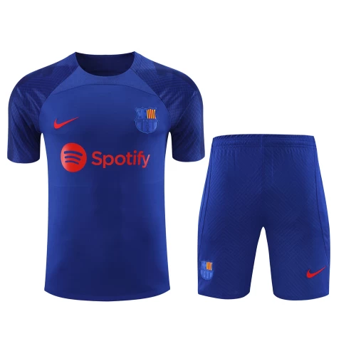 FC Barcelona Men Short Sleeves Football Kit Klein Blue