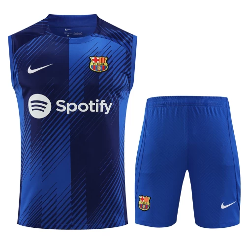 FC Barcelona Men Singlet Sleeveless Football Kit Blue