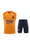 FC Barcelona Men Vest Sleeveless Football Kit Orange 2023