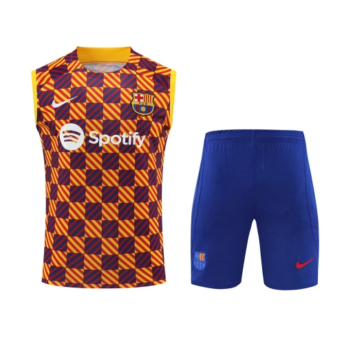 FC Barcelona Men Vest Sleeveless Football Kit With Zipper Pocket 2023