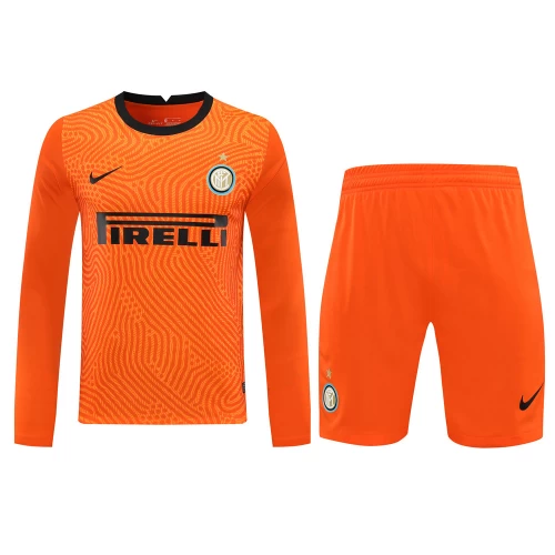 Football Club Internazionale Milano Men Goalkeeper Long Sleeves Football Kit Orange