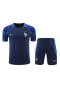 France National Football Team Men Short Sleeves Football Kit Dark Blue