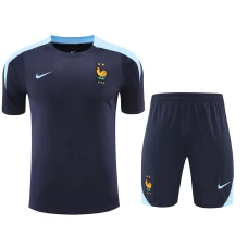 France National Football Team Men Short Sleeves Football Kit Dark Blue 2024-25