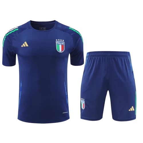 Italy National Football Team Men Short Sleeves Football Kit Blue 2024-25