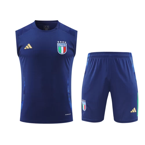 Italy National Football Team Men Sleeveless Football Kit Blue 2024-25