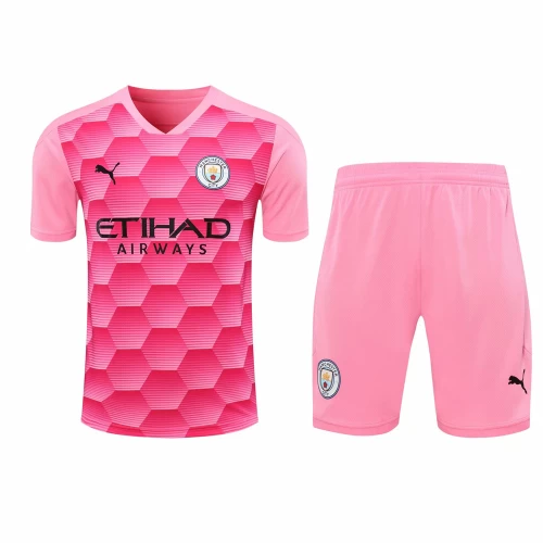 Manchester City FC Men Goalkeeper Short Sleeves Football Kit Pink