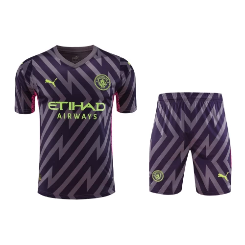 Manchester City FC Men Goalkeeper Short Sleeves Football Kit Purple