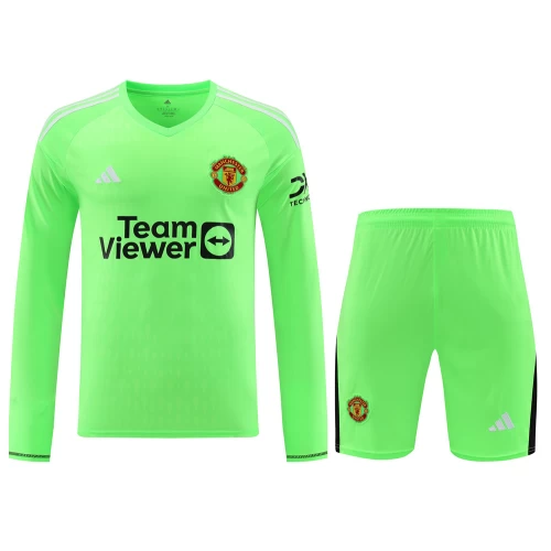 Manchester United FC Men Goalkeeper Long Sleeves Football Kit Green 2024