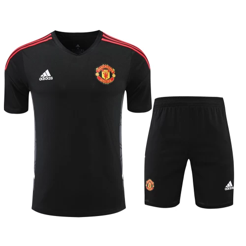 Manchester United FC Men Short Sleeves Football Kit Black