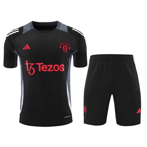 Manchester United FC Men Short Sleeves Football Kit Black 2024-25