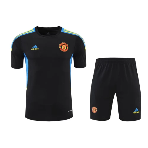 Manchester United FC Men Short Sleeves Football Training Kit Black