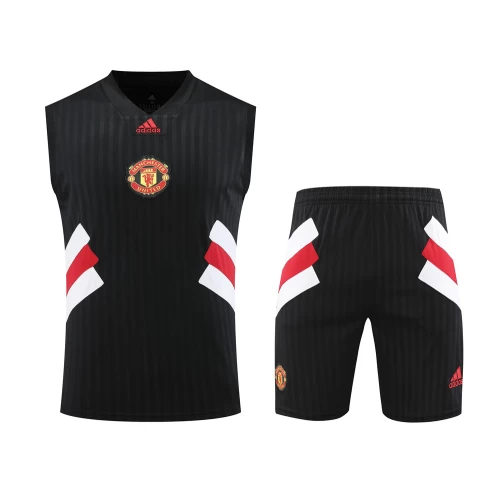 Manchester United FC Men Singlet Sleeveless Football Kit Black