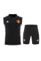 Manchester United FC Men Singlet Sleeveless Football Training Kit Black 2024