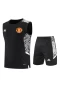 Manchester United FC Men Singlet Sleeveless Football Training Kit Black 2024