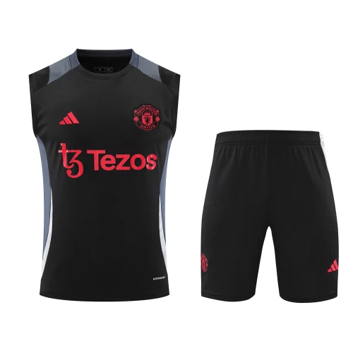 Manchester United Fc Men Sleeveless Football Kit Black 2024-25