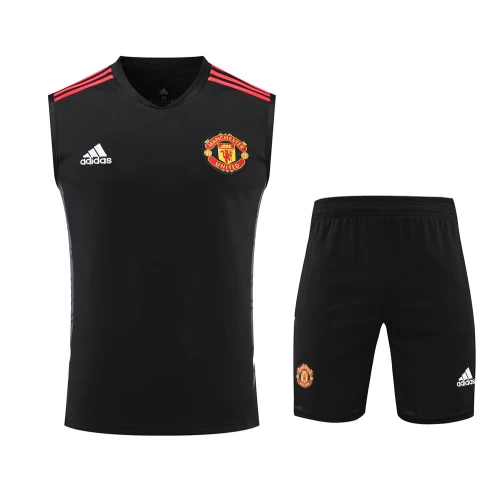 Manchester United FC Men Vest Sleeveless Football Kit Black 2023