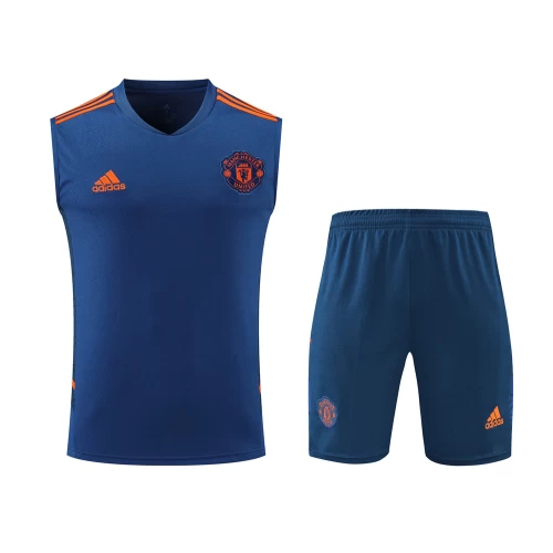 Manchester United FC Men Vest Sleeveless Football Kit Blue