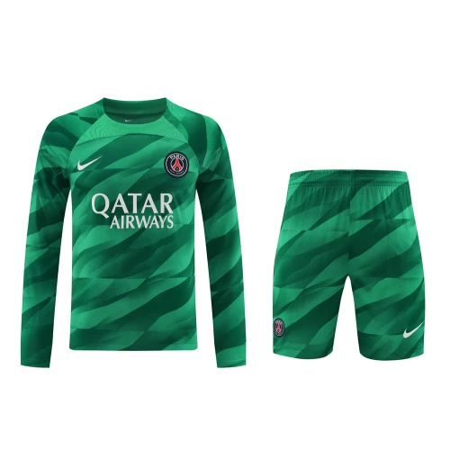 Paris Saint Germain FC Men Goalkeeper Long Sleeves Football Kit Green 2024