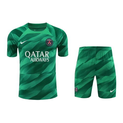 Paris Saint Germain FC Men Goalkeeper Short Sleeve Football Kit Green