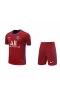 Paris Saint Germain FC Men Goalkeeper Short Sleeves Football Kit Wine Red