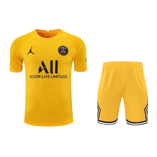 Paris Saint Germain FC Men Goalkeeper Short Sleeves Football Kit Yellow