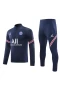 Paris Saint Germain FC Men Long Sleeves Half Zip Football Kit Dark Blue