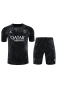 Paris Saint Germain FC Men Short Sleeve Football Kit Black