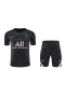 Paris Saint Germain FC Men Short Sleeve Football Training Kit Black 2024