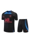 Paris Saint Germain FC Men Short Sleeves Football Kit Black 2023