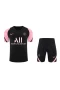 Paris Saint Germain FC Men Short Sleeves Football Training Kit Black