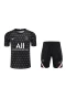 Paris Saint Germain FC Men Short Sleeves Football Training Kit Black 2024