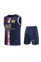 Paris Saint Germain FC Men Singlet Sleeveless Football Kit Dark Blue 2023