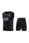 Paris Saint Germain FC Men Vest Sleeveless Football Kit Black 2024