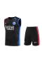 Paris Saint Germain FC Men Vest Sleeveless Football Kit Black