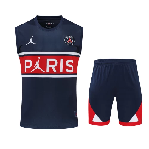 Paris Saint Germain FC Men Vest Sleeveless Football Kit Dark Blue 2023